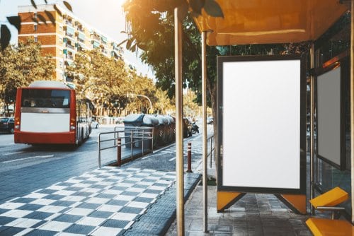 Parada de autobús en Barcelona